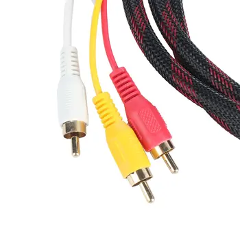 1,5 M, HDMI-Mand til 3 RCA(Rød+Gul+Hvid) Video Audio AV Kabel Ledning Adapter til Hjemmet Digitale High-definition-TV 2059