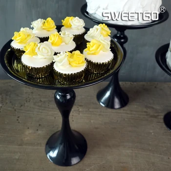 1 Stk Europæiske Vintage Jern Enkelt Lag Frugt, Kager, Desserter Plade Stå for Brylluppet Part Cupcake Sort #1540120 2295