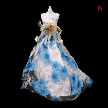 1 Stykke Hot Sell Dukke Luksus Blomstret Kjole Tøj Tøj Elegante Blonder Multi-Lag Bryllup Kjole Til Barbie-Dukker Tilbehør 17791