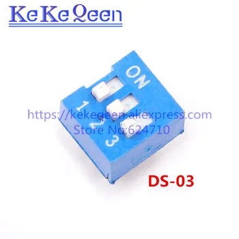 100PCS NYE DS-03P Direkte 3 smule 8pins kode switch DIP switch Rød farve DS04P DS-3P 2,54 MM Kodning ON/OFF Switch 7299