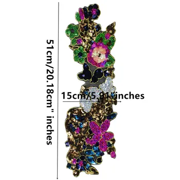 10pieces Paillet blomsterbroderier Lace Applique Motiv Afrikanske Ledningen Patches Talje Badges Udsmykning til Dans Kjole T2777