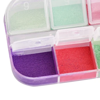 12 Candy Farver Chrome Nail Powder Dyppe Glimmer Støv Farverige Pigment Pulver Gnide Pearl Glitter Til Nail Art Dekorationer 5433