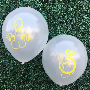 12 tommer Bachelordom Høne, Hvid Latex Balloner Penis Trykte Balloner tillykke med Fødselsdagen Gaver, Dekorationer, Bryllup Luft Bold Part Suppli 4654