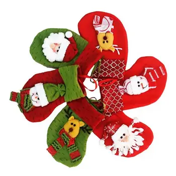 12pcs/masse Christmas stocking /sokker Slik Poser Santa Claus Jul Gave Poser Jul opbevaringspose juledekoration LW0023 24206