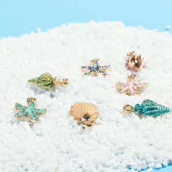 13Pcs Søstjerner Conch Sea Shell Charms Vedhæng Ocean Stil Anklet Armbånd, Halskæde Smykker at Gøre DIY Håndværk Tilbehør