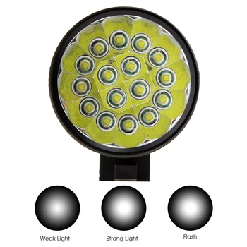 16 x XML T6 LED 3 Modes Vandtæt Cykel Lampe Cykel Styret Lys Forlygte Cykling Fakkel med 8,4 V 6400mAh Batteri Sæt