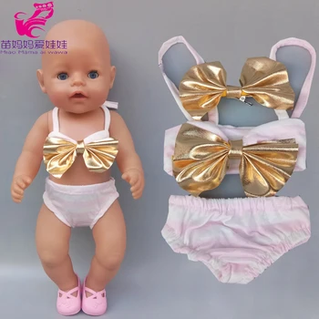 17 tommer baby doll sommer bikini egnet til 18 tommer pige dukke svømning tøj baby pige legetøj bære 18631