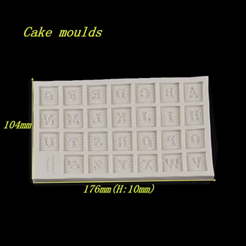 176*104*10mm Striber store bogstaver form silikone formen fondant kage, chokolade dekoration mould bagning værktøjer DIY håndværk skimmel 22499
