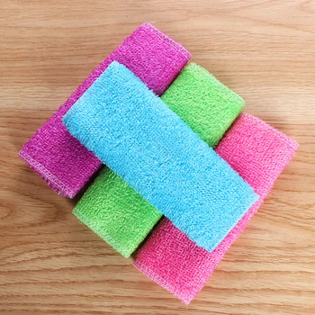 1PC Bambus Fiber Anti-fedt Vaskning Håndklæde Køkken Vask Pad Skål Klude Klud