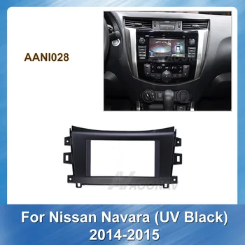 2 Din Dash Trim Installation Panel Kit Car Radio Fascia for Nissan Navara (UV-sort)-auto Stereo genmontering Ramme