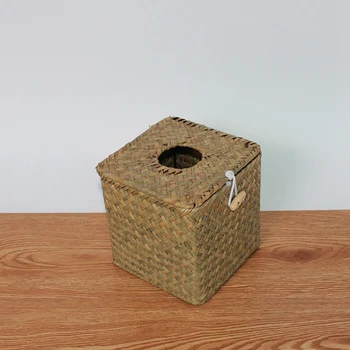2 Pack-Pladsen Havgræs Facial Tissue Box - Dekorative Vævet Papir Serviet Holder Dispenser - Halm Væv Dæksel 21185