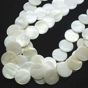 2 Strenge 52PCS Natur Hvid Perlemor Ferskvand Shell Perler Runde Form 18mm For Kvinder Halskæde Gør DIY Tilbehør 12705
