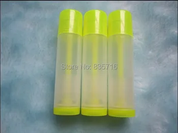 200PCS/MASSE 5ML Tom Læift Rør,Gennemsigtig+gul hætte, Makeup, Lip Gloss Container,Prøve Kosmetiske Lip Balm Sub-aftapning HZ15
