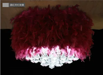 2016 ny Pastoral art minimalistisk stil kreative romantisk værelse crystal fjer loft lampe