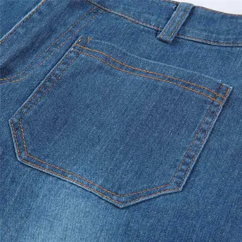 2019 Kvinders slim dobbelt lomme flare jeans Elastic Plus Løs Denim Jeans med Lomme Casual Skyllemiddel Boot Bukser Efteråret 14126