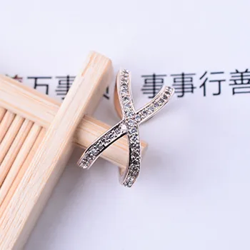 2020 Salg Krystal Mode Ring på Tværs af Kvindelige Bogstavet X, Shape Ringe Part, index Finger Ring Gaver Åbent design 17458