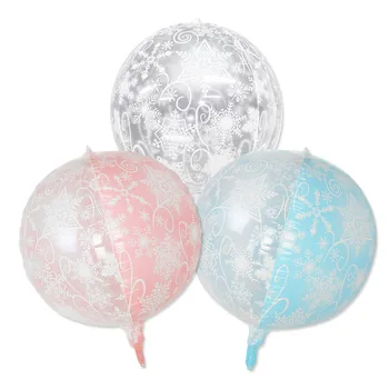 22inch 4D PVC Jul Snowflake Balloner Helium-Ballon Snefnug Gennemsigtig Toy Sneen Fødselsdag Tema Xmas Nye År 6506