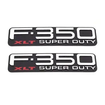 2PCXABS Plast F350XLT F-350XLT SUPER DUTY Auto Klistermærker Emblemer Badges Emblemes Emblema 3D 6287