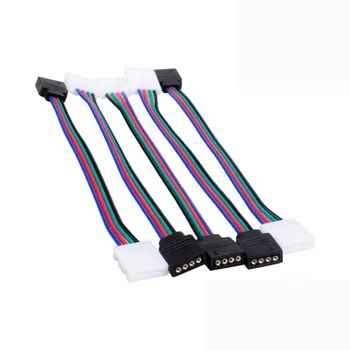 2stk 4pin led-connector extension cable 4 pin Ingen Lodning på Kabel-PCB Board Wire hun Stik til 3528/5050 RGB led strip 1385
