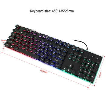 3-Farve Baggrundsbelysning Pro spillemaskine Handfeel USB-Tastatur Mms-Belysning Farve LED USB-Kabel 3584