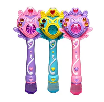 3 farve fuldautomatisk boble maskine magic wand boble pistol toy boble med musik og lys børn, fest, fødselsdag, gave, 5959