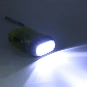 3 LED-Hånd Trykke Dynamo Krank Magt Vind Op Lommelygte Torch Light Hånd Tryk på Krank Camping Lampe Lys Tilfældig Farve Sende 519