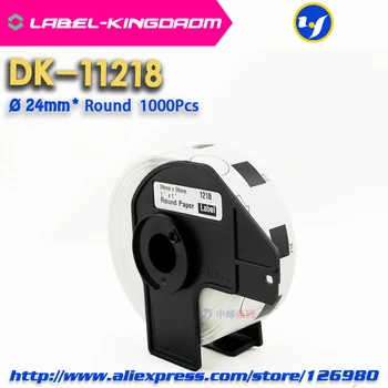 3 Ruller Generiske DK-11218 Label-Kompatible Brother Label Printer Diameter 24mm Runde Alle Kommer Med plastholder 12166