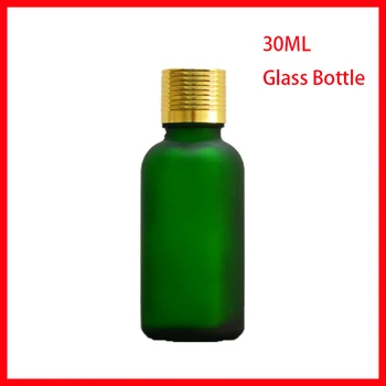 30 ML Grøn Matteret Glas, Flasker, Æterisk olie Flaske Med guld skruelåg Kvinders Personlige hudpleje Tom kosmetiske container