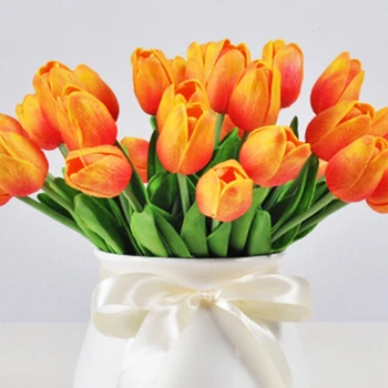 31Pcs Tulipaner Kunstige Blomster Calla Falske Blomster Real Tryk på Blomster til Bryllup Dekoration Home Party Dekoration