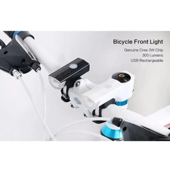 360 Graders Roterende USB-LED-bike Cykel Foran baglygten Sikkerhed Nat Ridning Lys