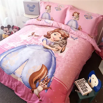 3D-disney pink prinsesse Sophia soveværelse indretning piger pudebetræk børn tegnefilm hjem tekstil-sengetøj af egyptisk bomuld queen size 18127