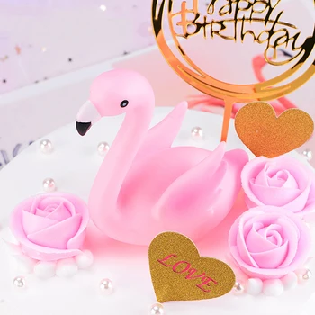 3D Pink Flamingo Kage Topper Siddende Stilling Bryllup Fødselsdag Begivenhed Part Baby Shower Kage Bagning DIY Dekoration af Forbrugsstoffer 3199