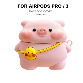 3D-Tegnefilm Dog Øretelefon Sag For AirPods Pro Sag Søde Gris Silikone Cover Til Apple Luft Bælg 3 Earpods Høretelefoner Tilfælde Tilbehør 19818
