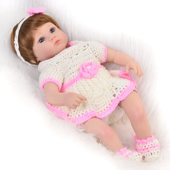 42 cm Brinquedos Baby Reborn Baby Doll 17 Fashion Girl Blød Silikone Vinyl Nyfødte Dukker Legekammerater Til Fødselsdag Gaver 4382
