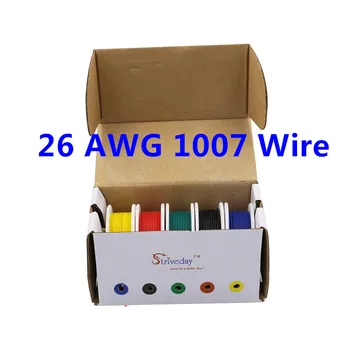 50 m UL 1007 26AWG 5 farve Mix box 1 box 2 pakke Elektrisk Ledning Kabel-Line Flyselskab Kobber PCB Wire 2698