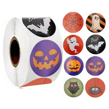 500 Stk / Roll Forsegling Klistermærker Etiketter Halloween Fest, Gaver Klistermærker Bagepapir Håndværk Papirvarer
