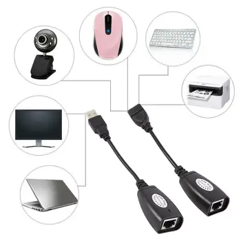 50m USB til RJ45 forlængerkabel USB 2.0 Til Cat5/RJ45/Cat6 Ethernet Forlængelse Extender Adapter Kabel Netværk 46155