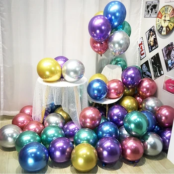 50stk Metal-Skinnende Latex Balloner til Happy Fødselsdag Bryllup Fest Ornament Xmas Udsmykning til Home Party Jul Christma Gave