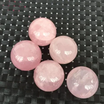 5pcs kærlighed sten naturlige pink rose quartz Krystal smykkesten Metafysiske sfære chakra healing krystal for kæreste engros 16561