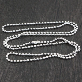 5pcs/parti 3 Størrelsen 1,5 mm 2,0 mm 2,4 mm Sølv Forgyldt Kugle Perler, Kæde Halskæde Perle Stik 65cm(25.5 tommer) 1320
