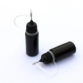 5pcs Sort 10ml Squeeze Tom E-Væske Plast Dropper Flasker Med Metal Needle Cap PE Nål Jar 27317