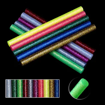5Pcs/sæt Farvede Hot Melt Lim Pinde 7mm Selvklæbende Diverse Glitter Glue Sticks Professionel For Elektrisk Lim Pistol Håndværk Reparation 5715