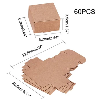 60Pcs Cube Gave Indpakning Kraftpapir Max Håndlavet Papir Tilbehør Soap Box til Øreringe Små Smykker Skabelsen 4941