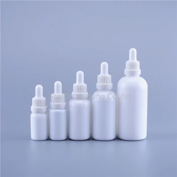6STK 5-100 ML hvidt glas flaske æterisk olie flaske hyaluronsyre essensen røret tom flaske