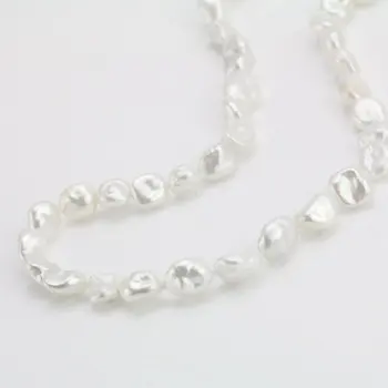 8MM Hvid Farve Keshi Perle Smykker,Uregelmæssig Barok Freshwaer Perle Halskæde i Klassisk Brudepiger Kvinder Gave Smykker 4729