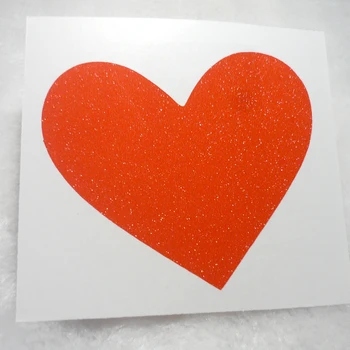 9x7.8cm Rød glitter stort hjerte klistermærker Sæler 45186