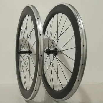 Alle mærker 60mm Aluminium bremse overflade carbon clincher hjulsæt 23mm bredde 700C road bike carbon hjul 38mm cykel hjul