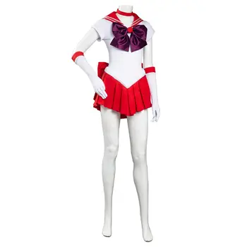 Anime Hino Rei Cosplay Kostume Sexet Badedragt Cheerleaders Uniform Passer til Halloween Jul Tøj til kvinder, pige 11547