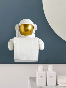 Astronaut vægmonteret tissue box husstand papir kasse stue køkken badeværelse på hovedet punch-gratis opbevaringsboks 33195