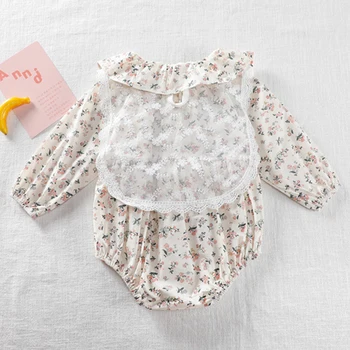 Baby Ny koreansk Bodysuit Blomstret Tøj 2020 Efteråret Lange Ærmer Buksedragt Children ' s Toddler Trøjer Baby Piger Rompers 105167